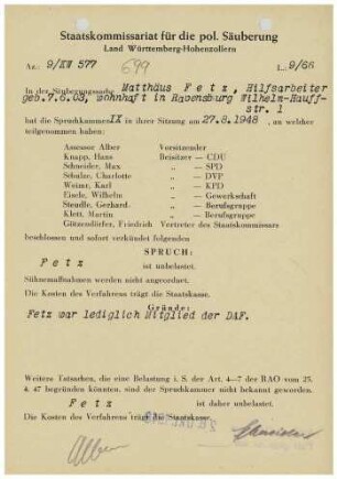 Fetz, Matthäus