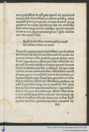 Epistola hac filius exorat …