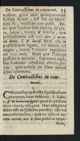 De Contractibus in communi