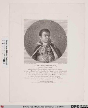 Bildnis Louis-Alexandre Berthier, 1807 duc de Neuchâtel, 1809 prince de Wagram