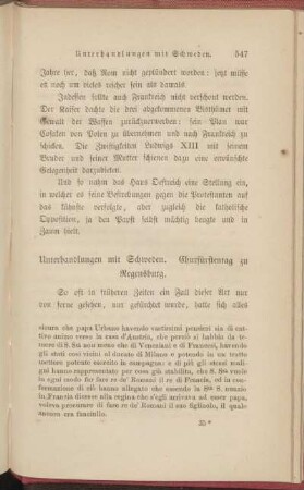 Unterhandlungen mit Schweden. Churfürstentag zu Regensburg.