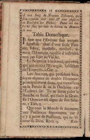 Table Domestique.