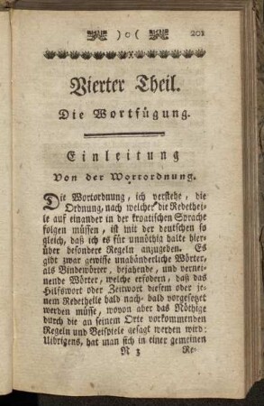 Vierter Theil. Die Wortfügung.