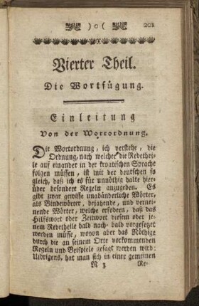 Vierter Theil. Die Wortfügung.
