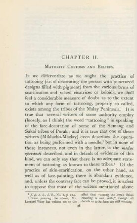 Chapter II. Maturity customs and beliefs