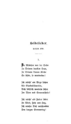 Heidelieder - Bothfeld 1849