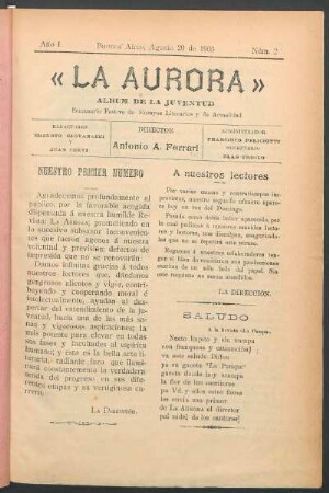 Nuestro primer número