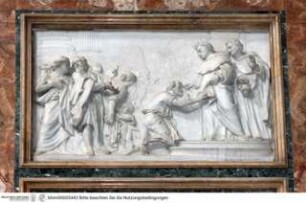 Grabmal des Bartolomeo Corsini (gest. 1752), Der heilige Andreas Corsini heilt einen Blinden