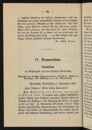 288-295, IV. Trauerreden