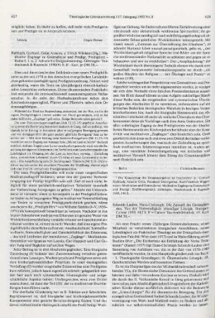 628-630 [Rezension] Schmidt-Lauber, Hans-Christoph, Die Zukunft des Gottesdienstes