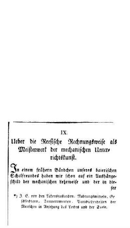 Ueber die Reesische Rechnungsweise als Meisterwerk der mechanischen Unterrichtskunst