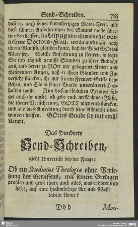 Das Hunderte Send-Schreiben