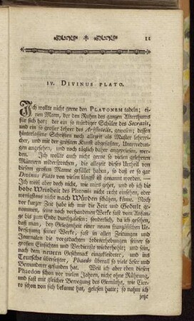IV. Divinus Plato.