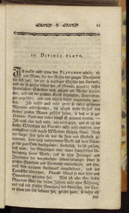 IV. Divinus Plato.