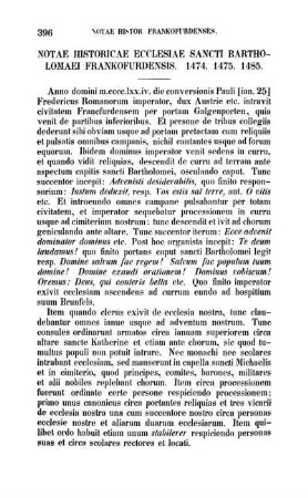 Notae Historicae Ecclesiae Sancti Bartholomaei Frankofurdensis. 1474. 1475. 1485.