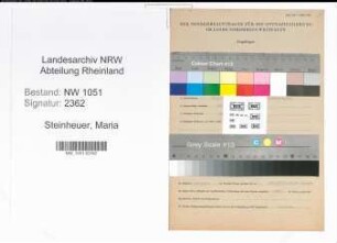 Entnazifizierung Maria Steinheuer , geb. 24.05.1913 ()