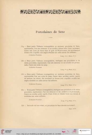 Porcelaines de Saxe (Nr. 554 - 565)