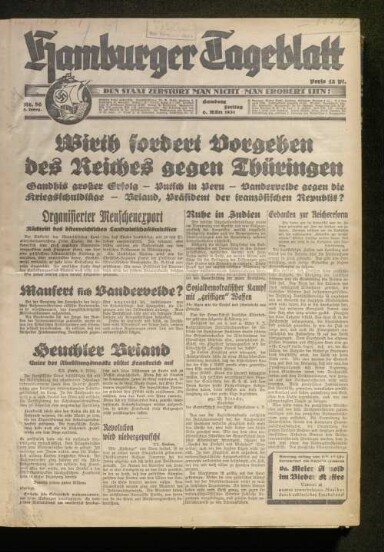 Titelseite einer Zeitung