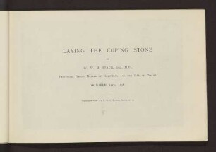 Laying the coping Stone