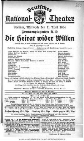 Die Heirat wider Willen