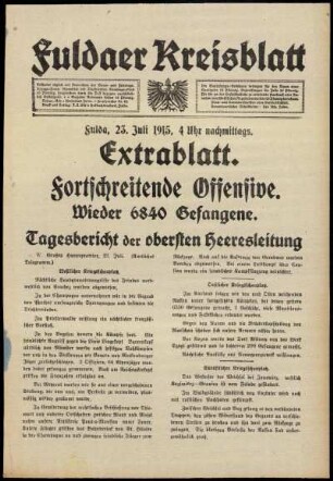 Ausgabe vom Freitag, den 23. Juli 1915.