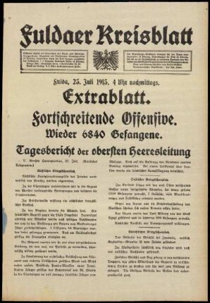 Ausgabe vom Freitag, den 23. Juli 1915.
