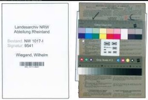 Entnazifizierung Wilhelm Wiegand , geb. 21.04.1899 (Postbeamter)