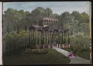 'Pavillon in den oberen Schloßanlagen' Aquarell