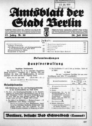 1936,30: Nr. 30, 26. Juli 1936