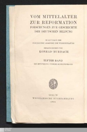 Die Entstehung unserer Schriftsprache