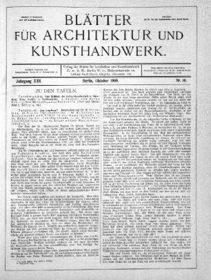 No. 10, Oktober 1909