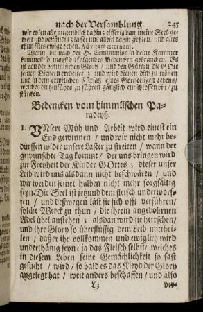 Bedencken vom himmlischen Paradeyß.