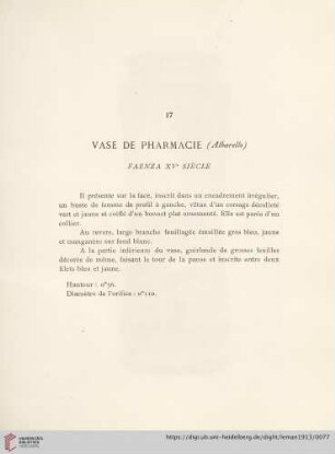 Vase De Pharmacie (Faenza XVe siècle)
