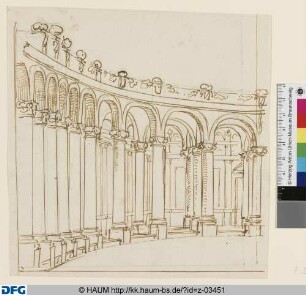 Galerie. Prospekt. Halbentwurf links