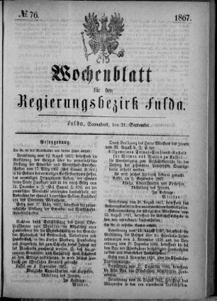 Nr. 76, Ausgabe vom 21. September 1867