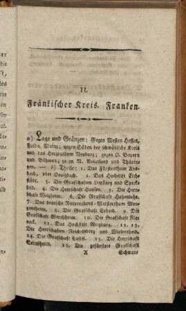 II. Fränkischer Kreis. Franken.