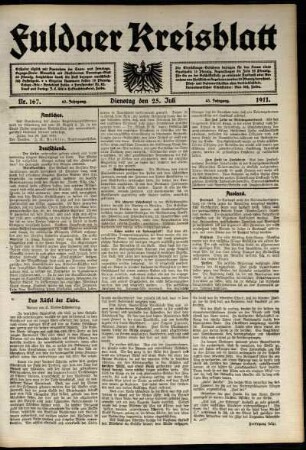 Ausgabe vom Dienstag, den 25. Juli 1911.