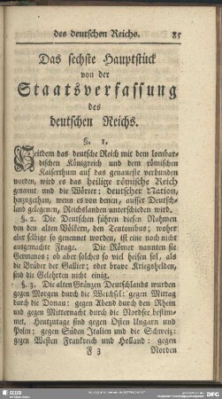 Das sechste Hauptstück von der Staatsverfassung des deutschen Reichs