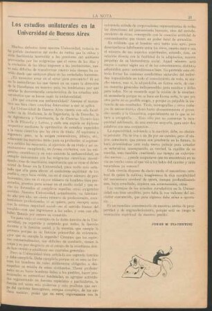 Los estudios unilaterales en la Universidad de Buenos Aires