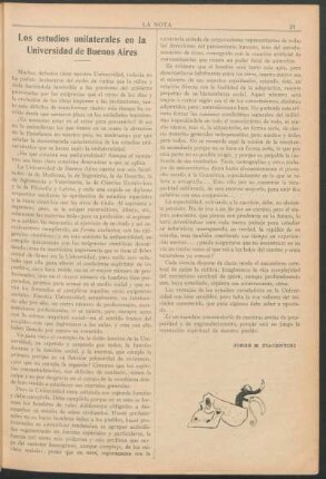 Los estudios unilaterales en la Universidad de Buenos Aires