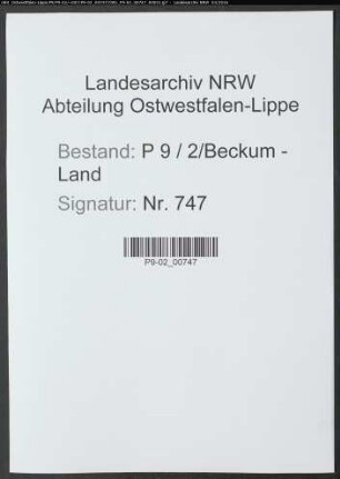 Sterberegister Standesamt Beckum-Land