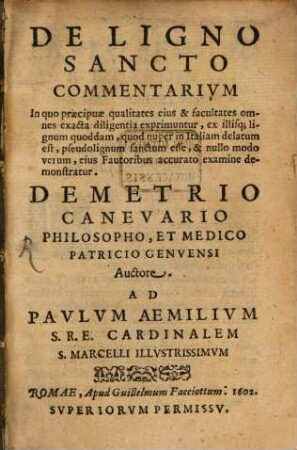 De Ligno Sancto Commentarius
