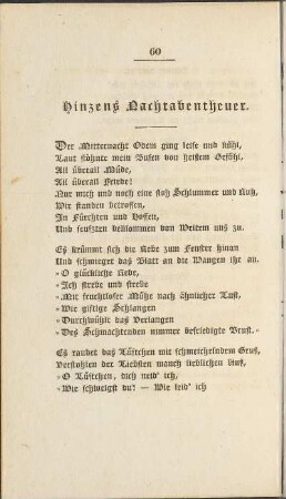 Hinzens Nachtabentheuer