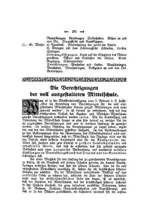 Die Berechtigungen der voll ausgestalteten Mittelschule