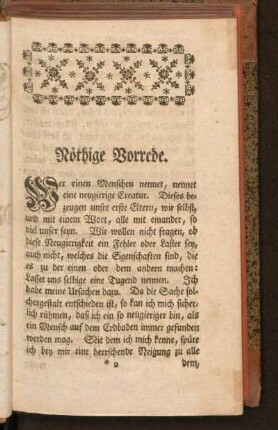 Nöthige Vorrede