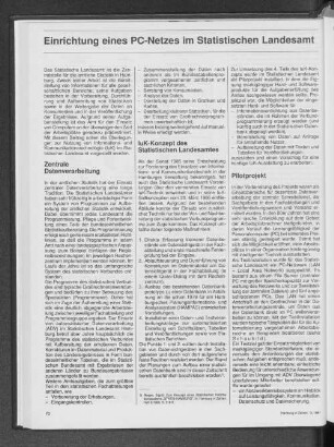 Einrichtung eines PC-Netzes im Statistischen Landesamt