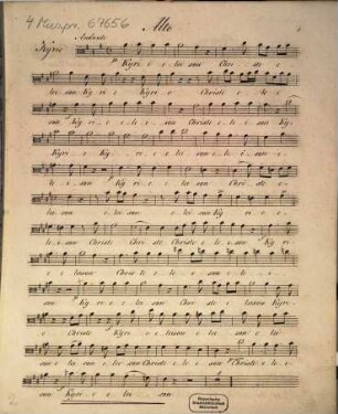 Sechs Messen für vier Singstimmen, zwey Violinen, Viola, zwey Hörner, Baß und Orgel, 1. No. I in A.