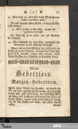 Kleine Gebettlein.