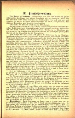 III. Staats-Verwaltung.