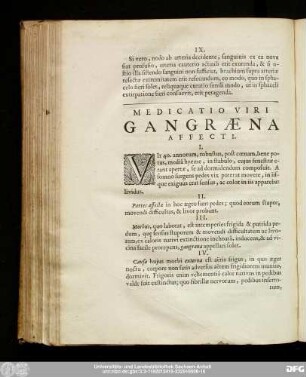 Medicatio Viri Gangraena Affecti.